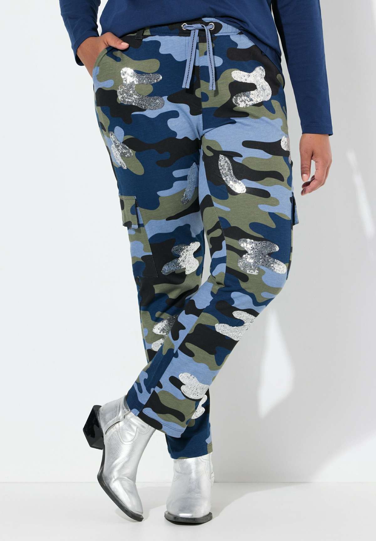 Брюки-карго JOGGING CAMOUFLAGE SEQUINS