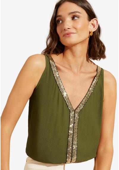 Блузка SEQUIN V NECK REGULAR FIT