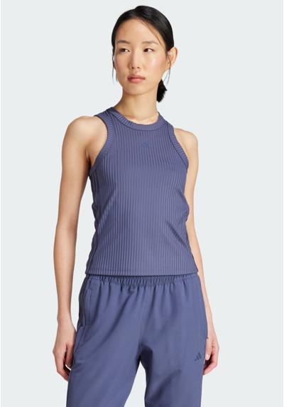 Топ ALL GYM SEASONAL RIBBED FIT TONAL 3-STRIPES TANK