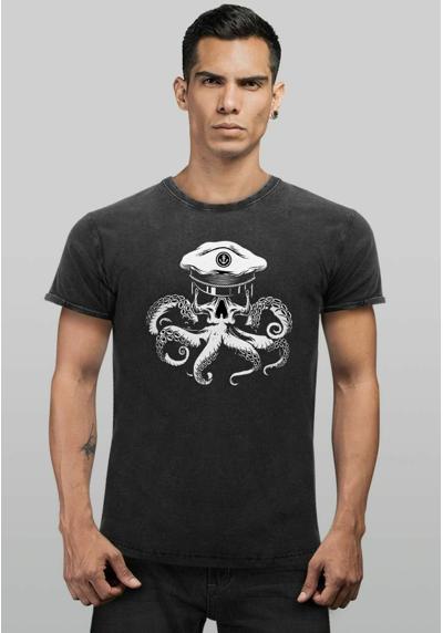 Футболка VINTAGE KAPITAN TOTENKOPF OKTOPUS CAPTAIN SKULL KRA