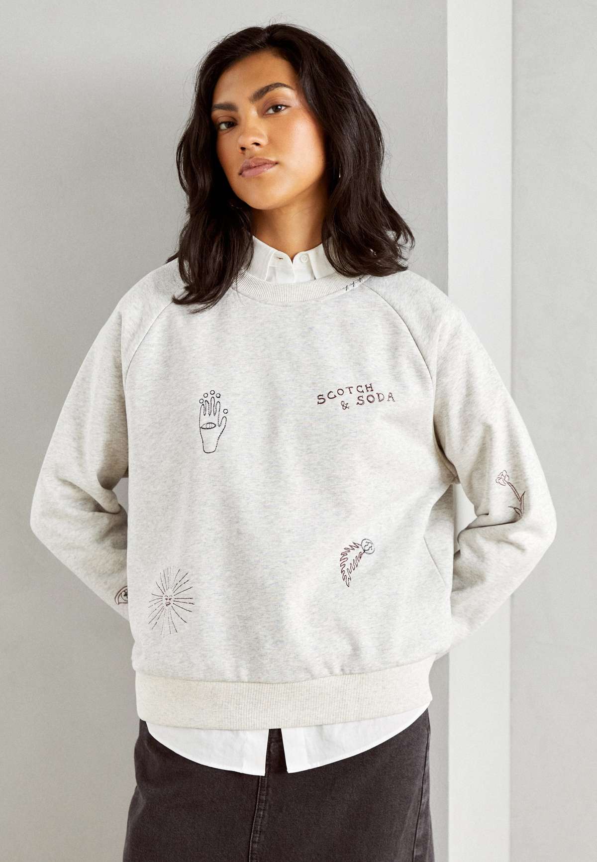 Кофта EMBROIDERED RAGLAN RELAXED FIT