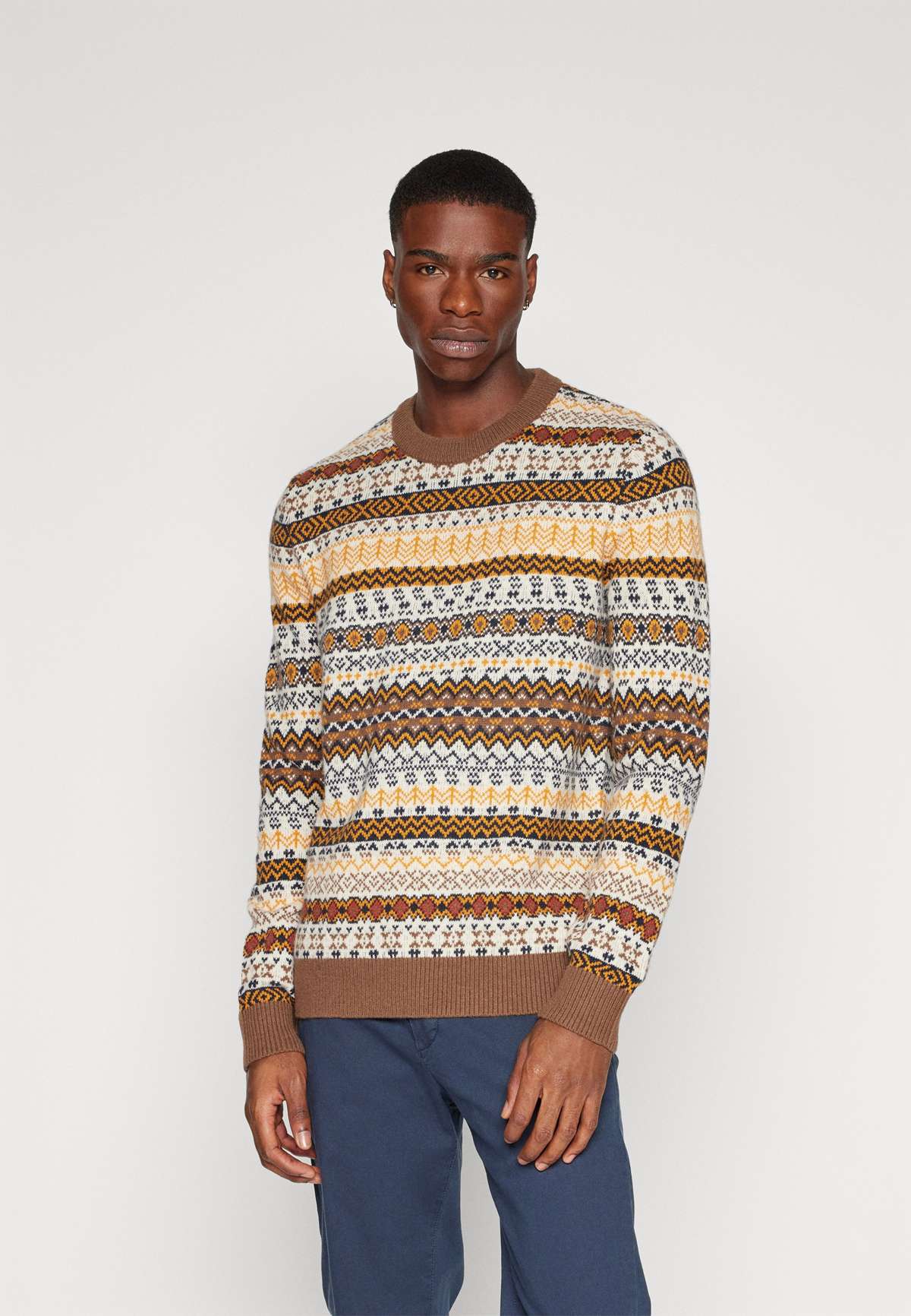 Пуловер SLHFARO FAIR ISLE CREW NECK