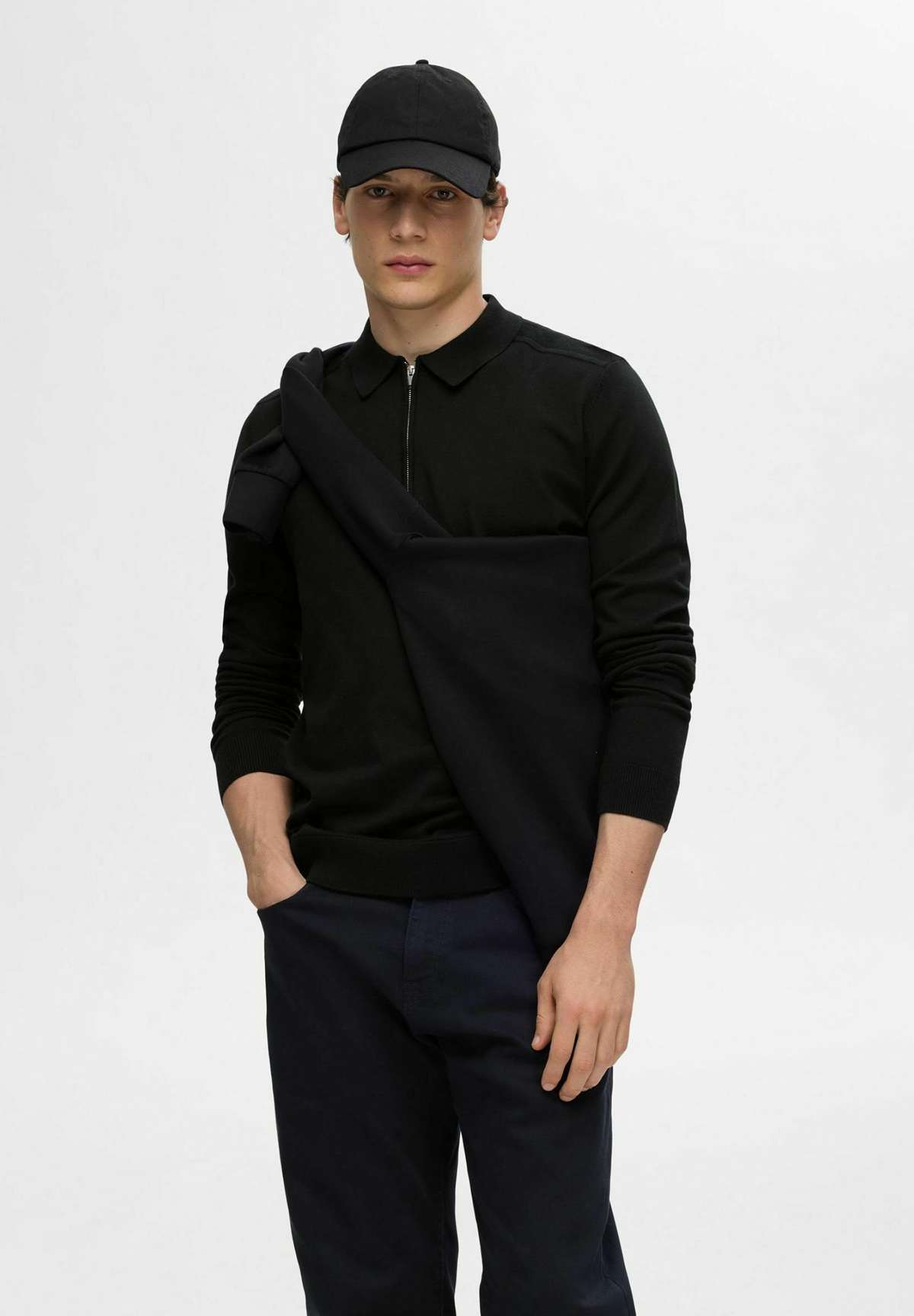 Пуловер SLHBERG LS HALF ZIP NOOS