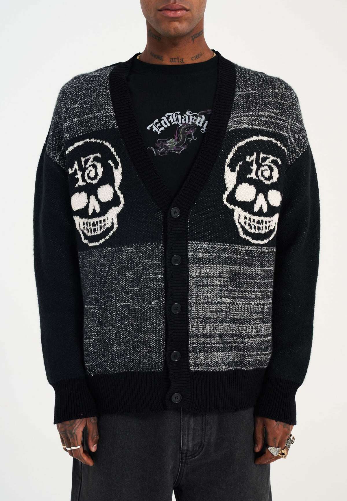 Трикотажный жакет SKULL JACQUARD