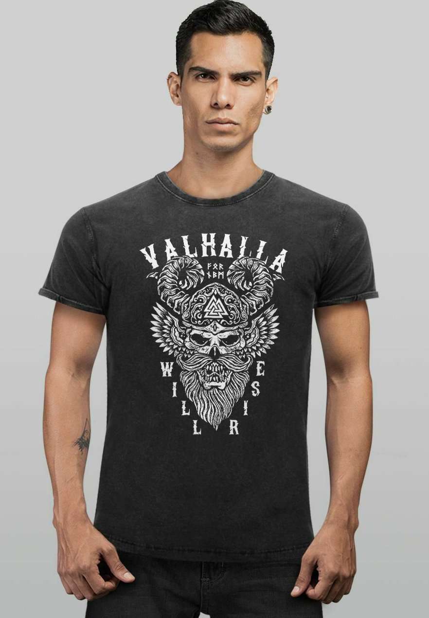 Футболка VINTAGE VALHALLA WILL RISE HELM ODIN KRIEGER