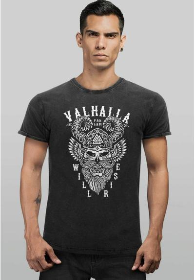 Футболка VINTAGE VALHALLA WILL RISE HELM ODIN KRIEGER