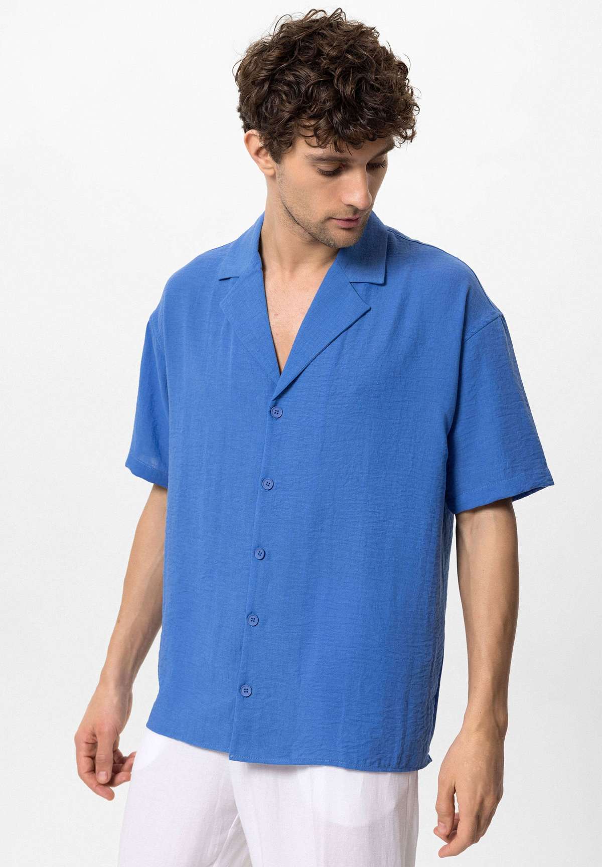 Рубашка LAPEL COLLAR SHORT SLEEVE