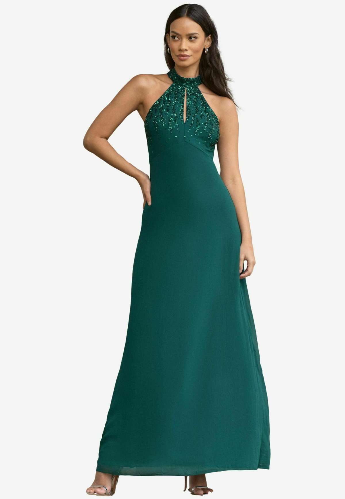 Платье BRIDESMAID HALTERNECK EMBELLISHED KEYHOLE