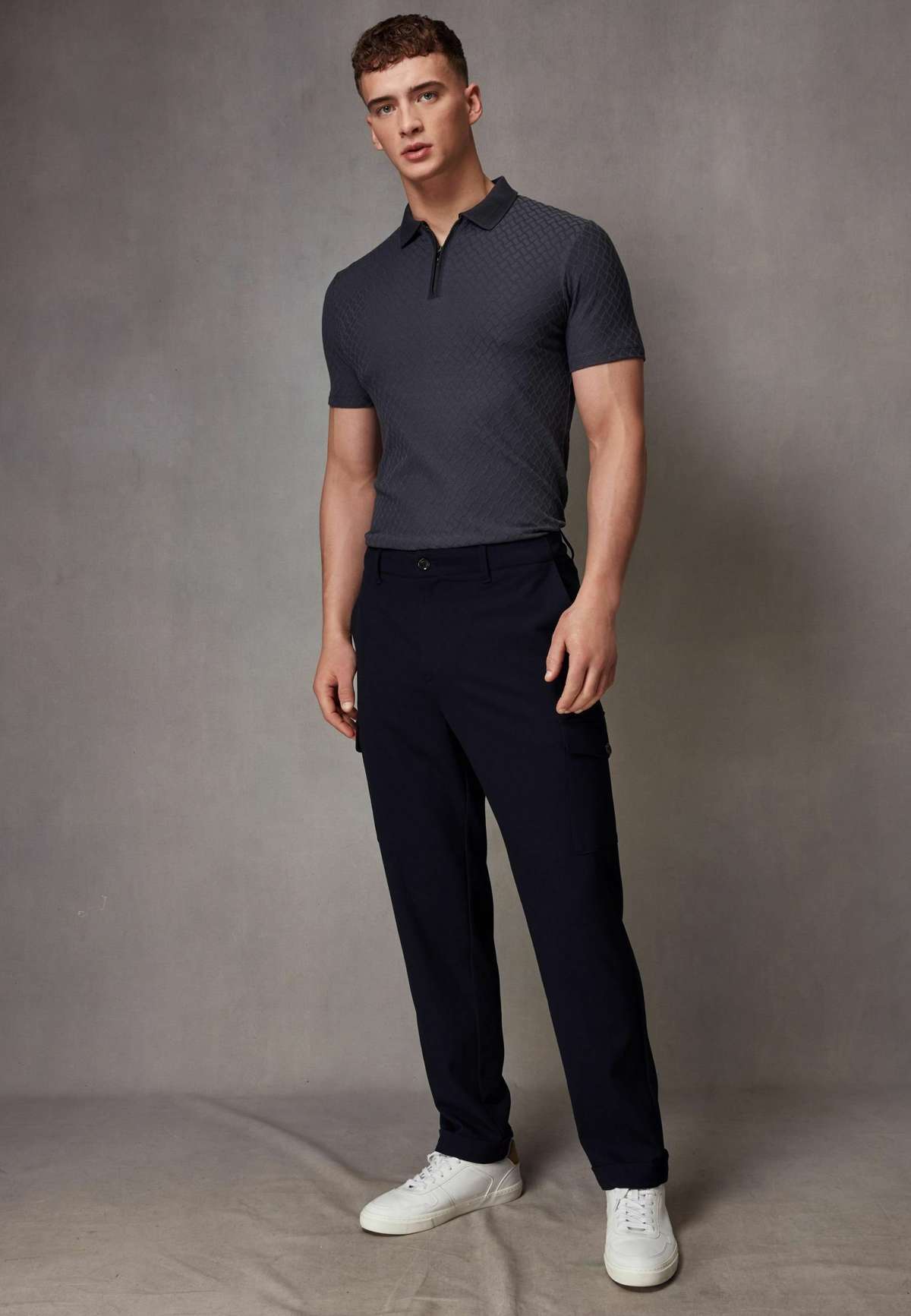 Кофта-поло TEXTURED SLIM FIT