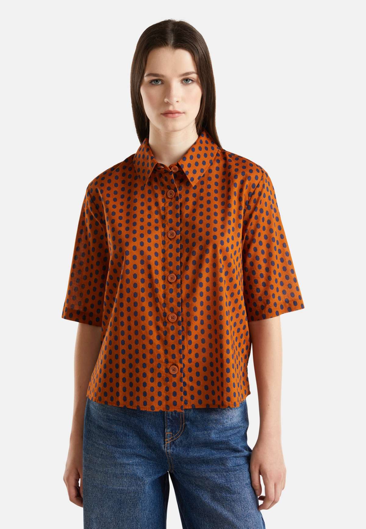 Блуза-рубашка SHORT SLEEVE PATTERNED