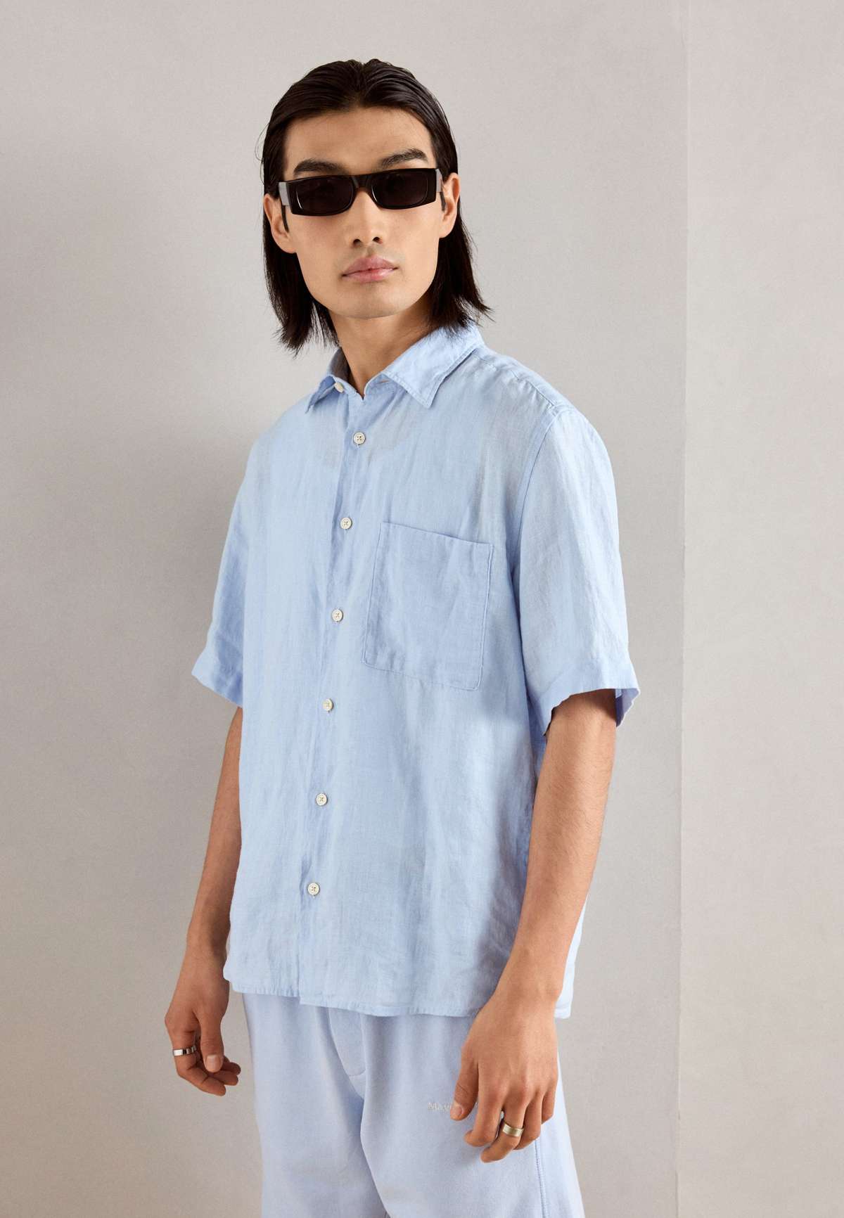 Рубашка KENT COLLAR SHORT SLEEVES ONE RECTANGULAR CHEST POCKET