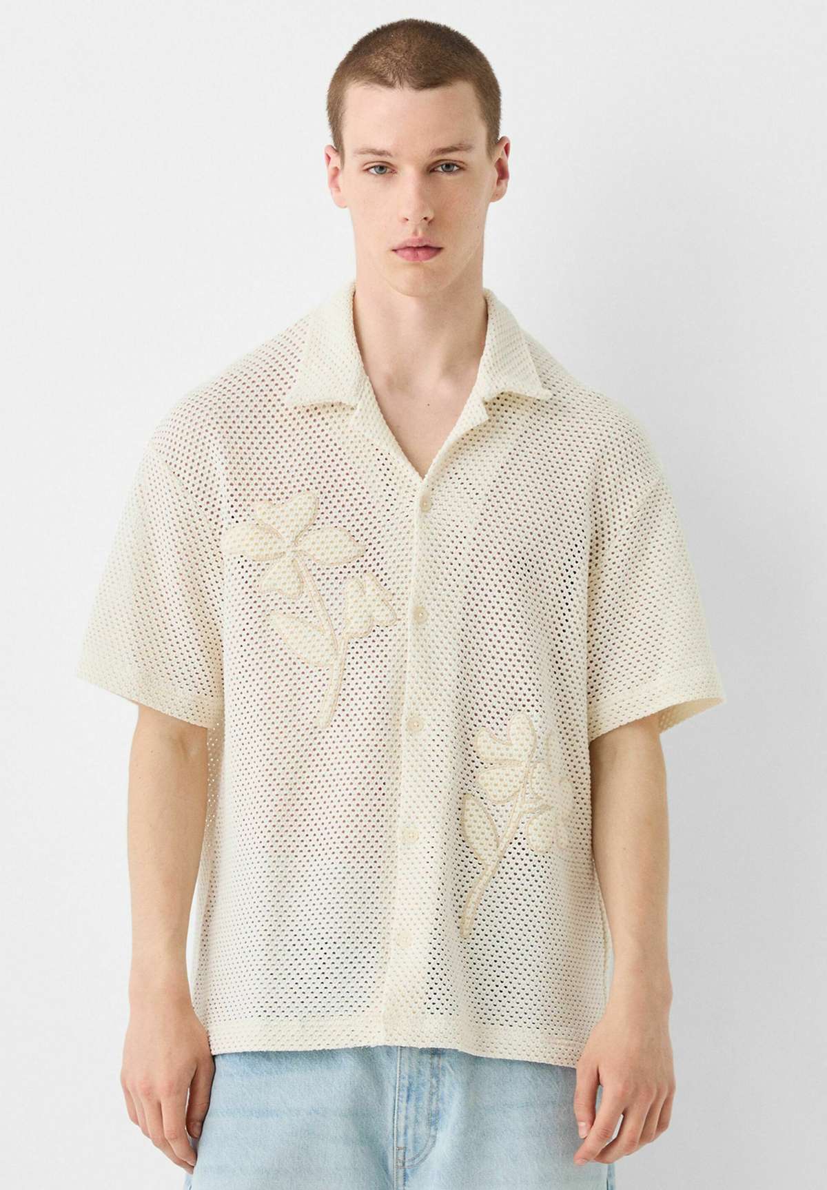 Рубашка TEXTURED OPENWORK SHORT SLEEVE