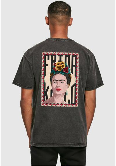 Футболка FRIDA KAHLO LOGO FRAME ACID WASHED HEAVY OVERSIZE TEE