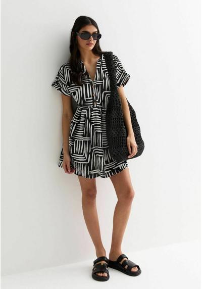 Платье-блузка LINE PRINT MINI SMOCK