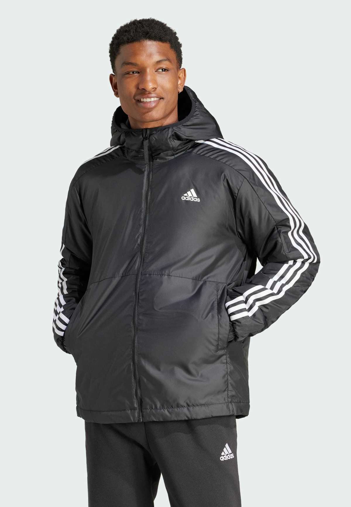 Зимняя куртка ESSENTIALS 3-STRIPES INSULATED HOODED