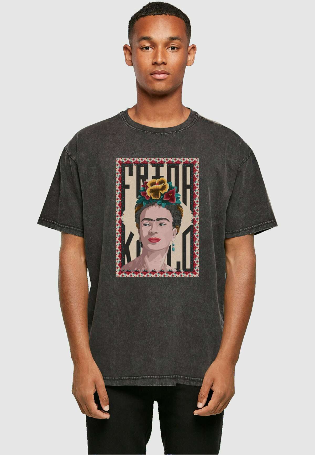 Футболка FRIDA KAHLO FRAME ONE ACID WASHED HEAVY OVERSIZE TEE