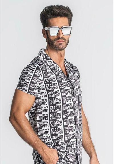 Рубашка GIANNI KAVANAGH SHIRTS | MEN BLACK MULTIPLY HAWAIIAN SHIRT