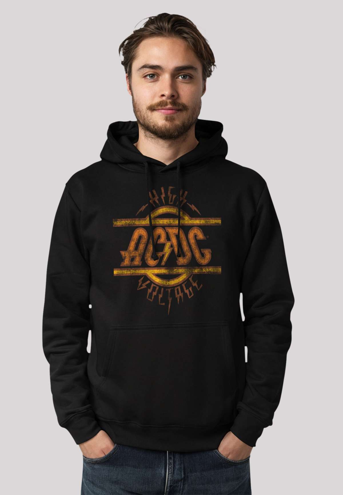 Пуловер AC/DC ROCK MUSIK BAND HIGH VOLTAGE LOGO DISTRESSED