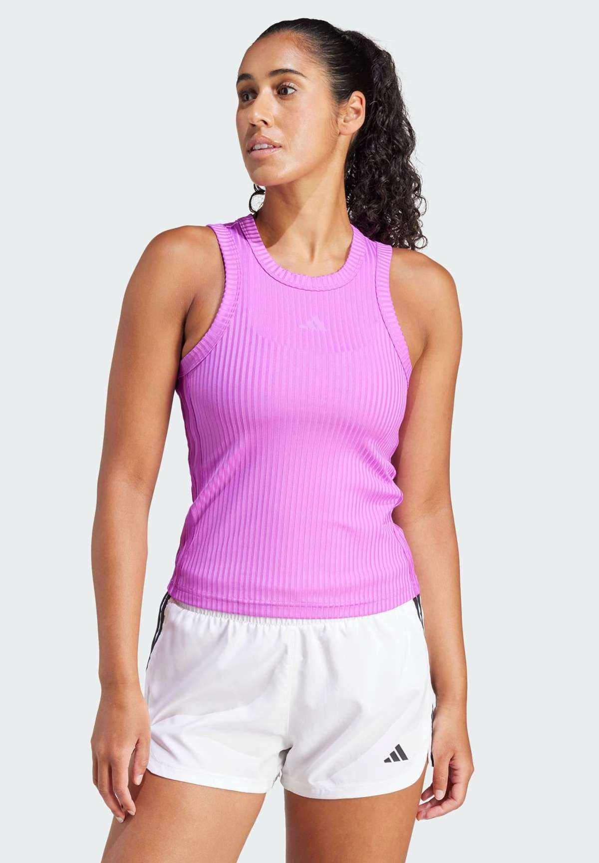 Топ ALL GYM SEASONAL RIBBED FIT TONAL 3-STRIPES TANK