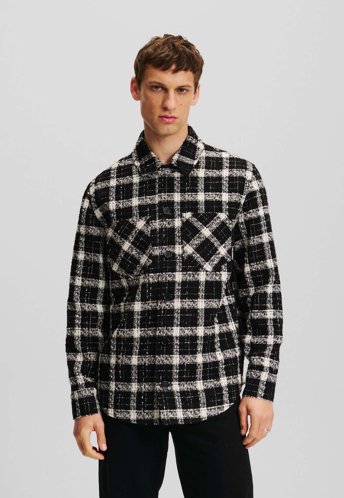 Куртка CHECKED BOUCLE OVERSHIRT