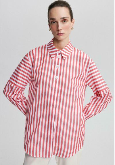 Блуза-рубашка STRIPED WITH BUTTON DETAIL