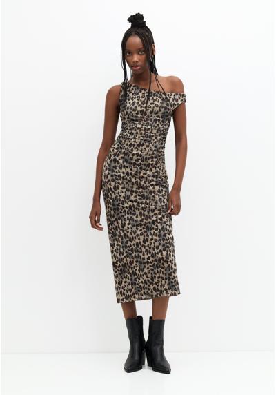 Платье-футляр ASYMMETRIC LEOPARD PRINT