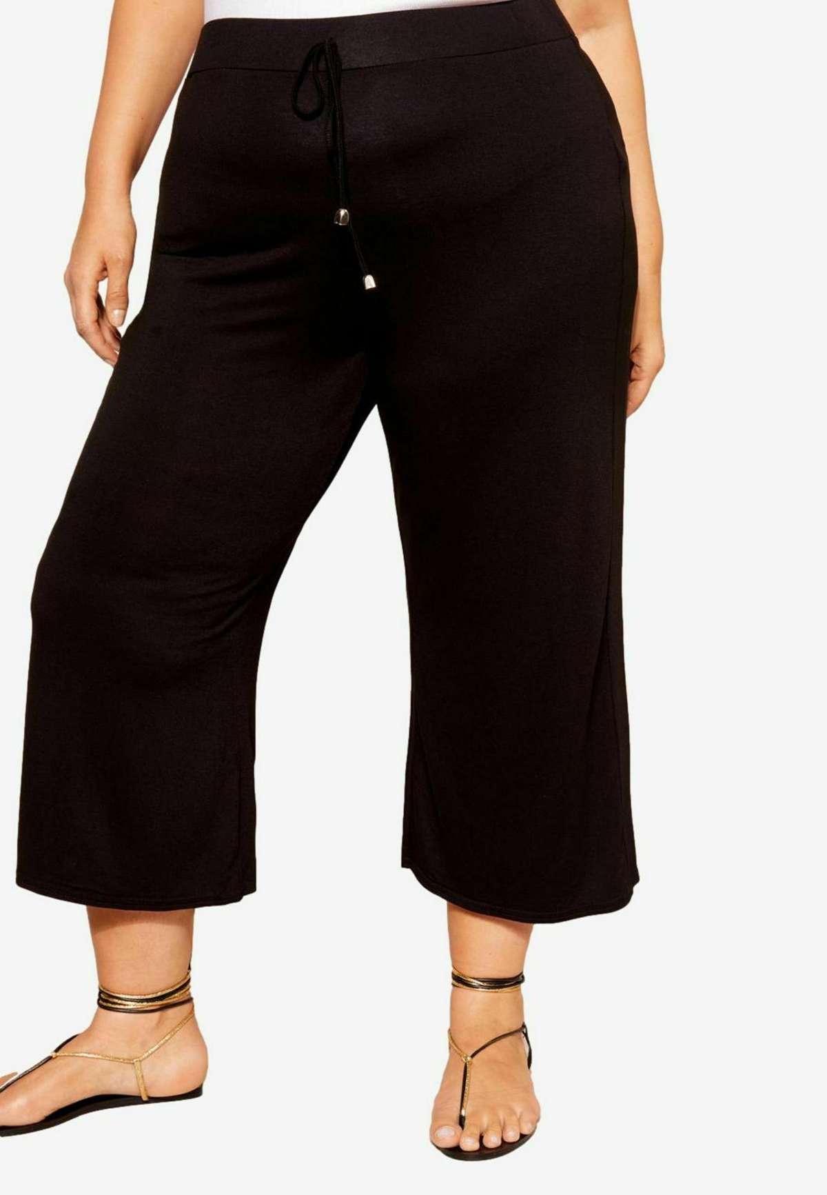 Брюки BELTED WIDE LEG CULOTTE- PLUS SIZE