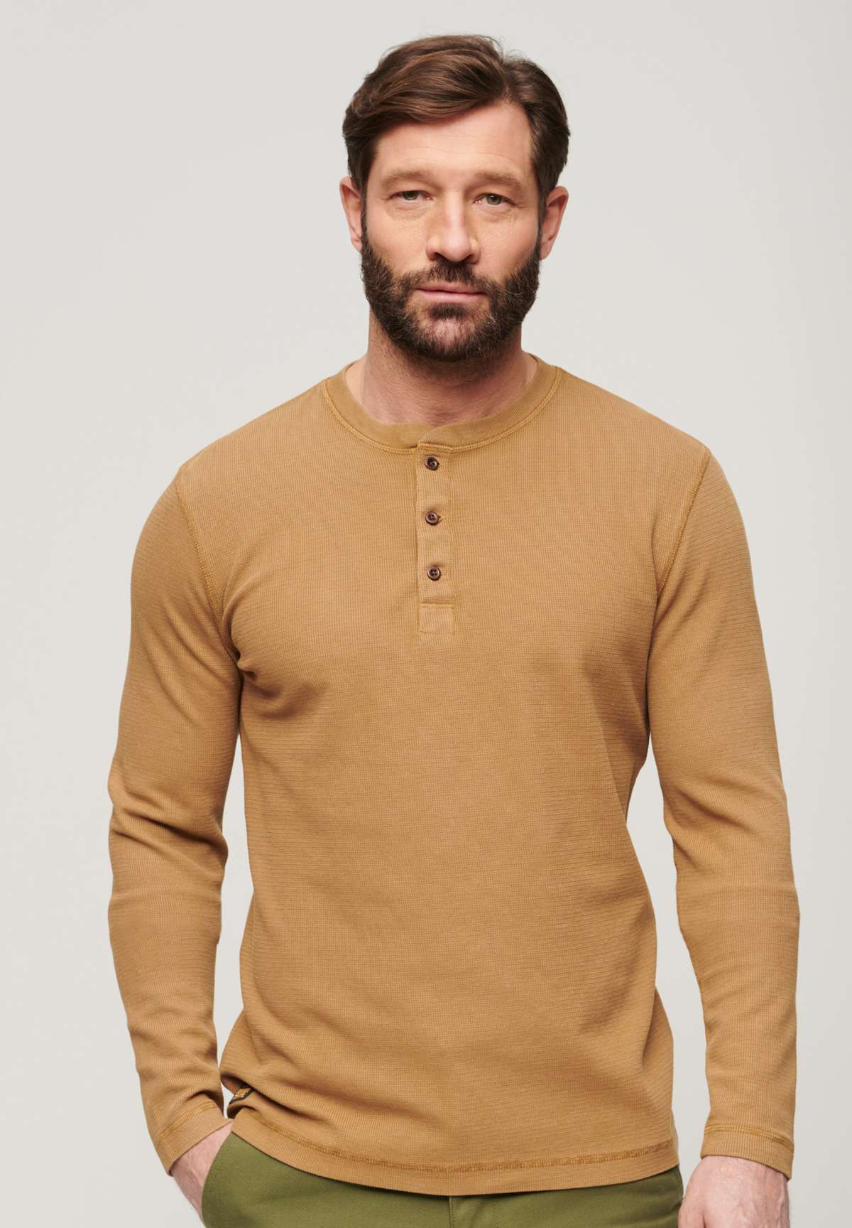 Пуловер WAFFLE LONG SLEEVE HENLEY