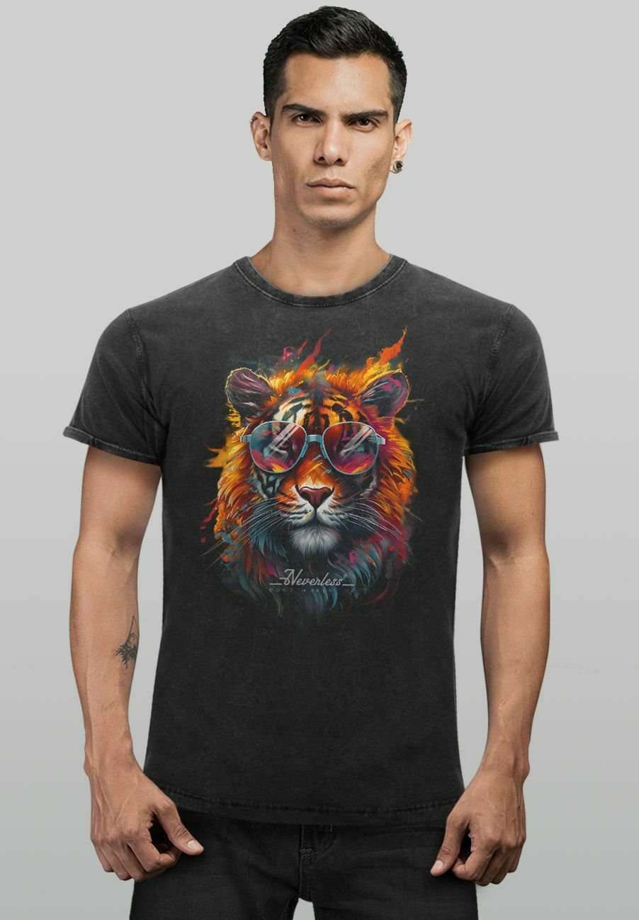 Футболка VINTAGE TIGER PRINT FLAMMEN SOMMER SONNENB