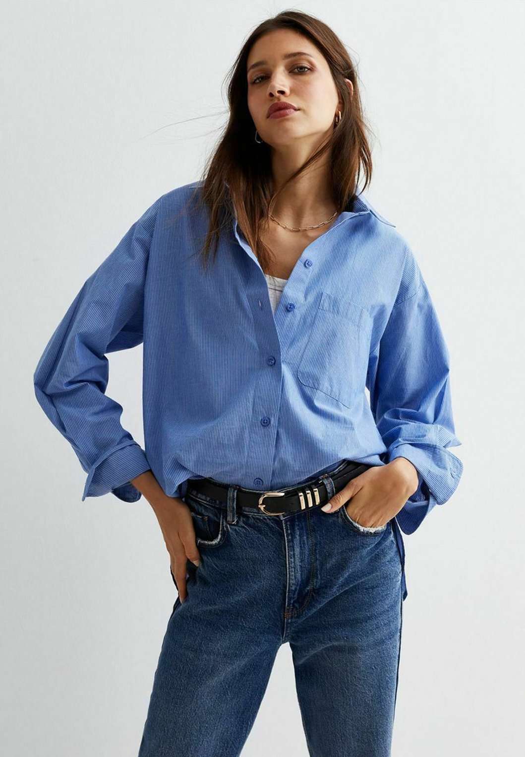 Блуза-рубашка Pinstripe Poplin Long Sleeve