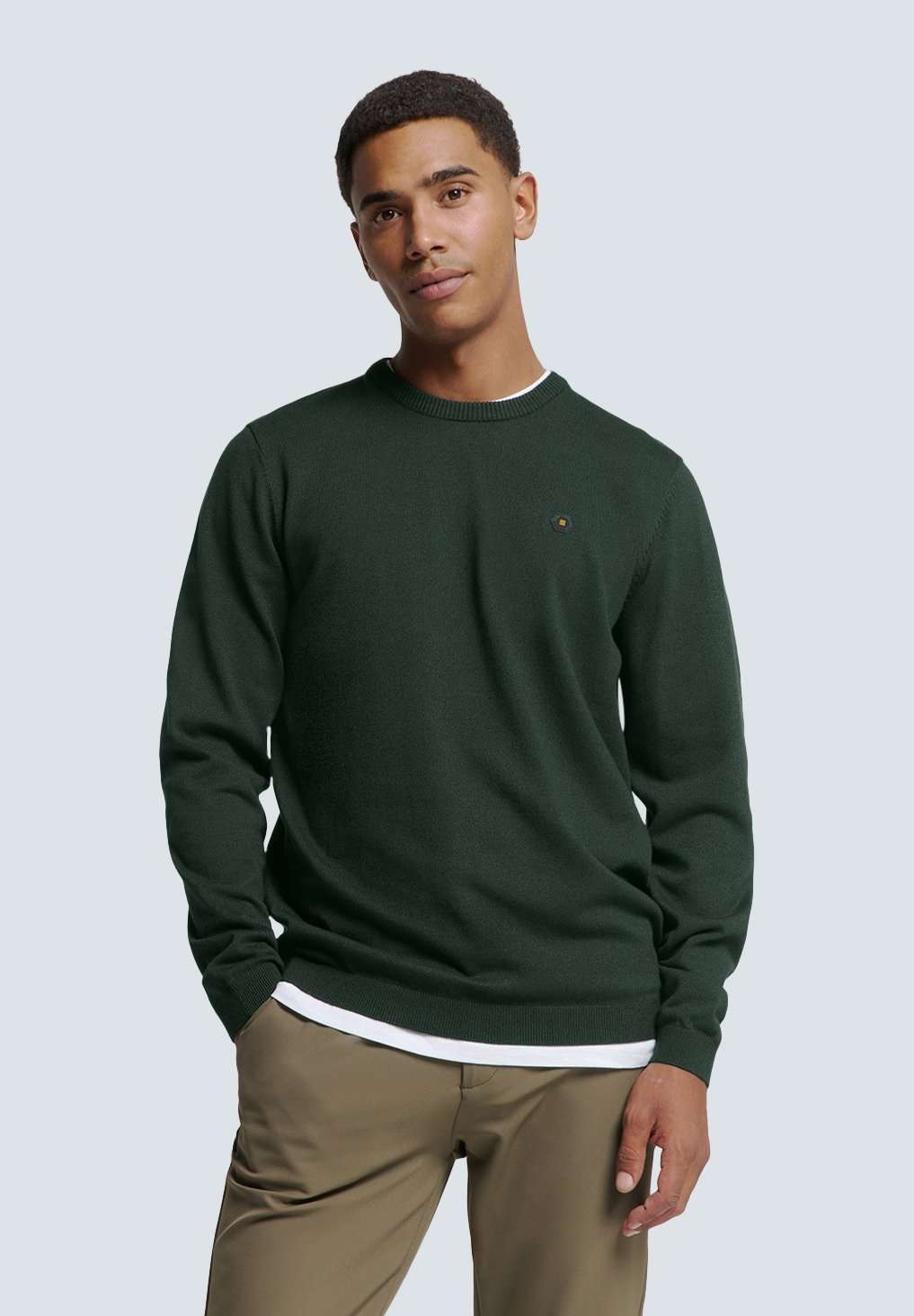 Пуловер ROUND NECK TWO-TONE MELANGE AND COMFORTABLE FIT