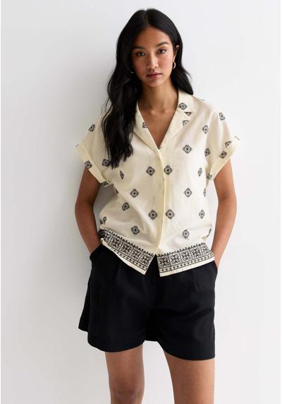 Блуза-рубашка BOXY ABSTRACT EMBROIDERY RESORT