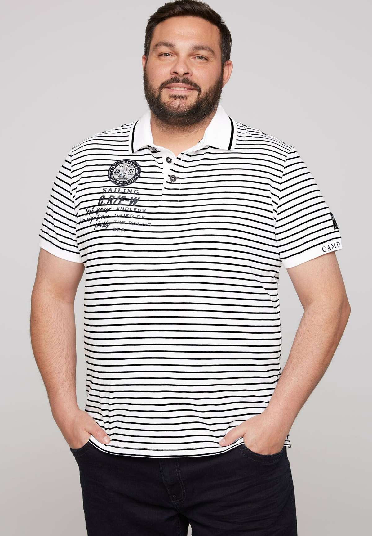 Кофта-поло STREIFEN-POLO MIT LOGO DETAILS