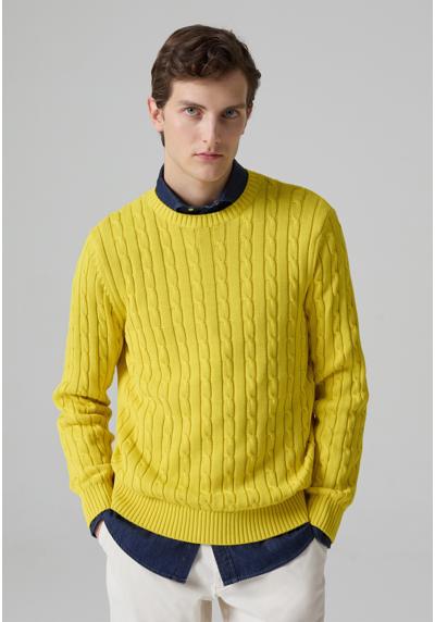 Пуловер RIBBED PULLOVER WITH CABLE-KNIT MOTIF