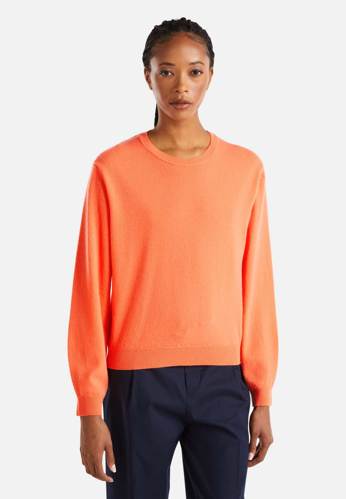 Пуловер CREWNECK PLAIN WITH NECK CUFFS AND HEM