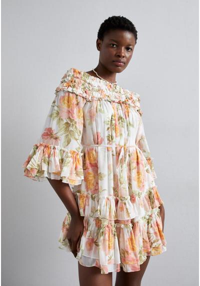 Платье PEONY PROMISE OFF-SHOULDER TIERED MINI DRESS