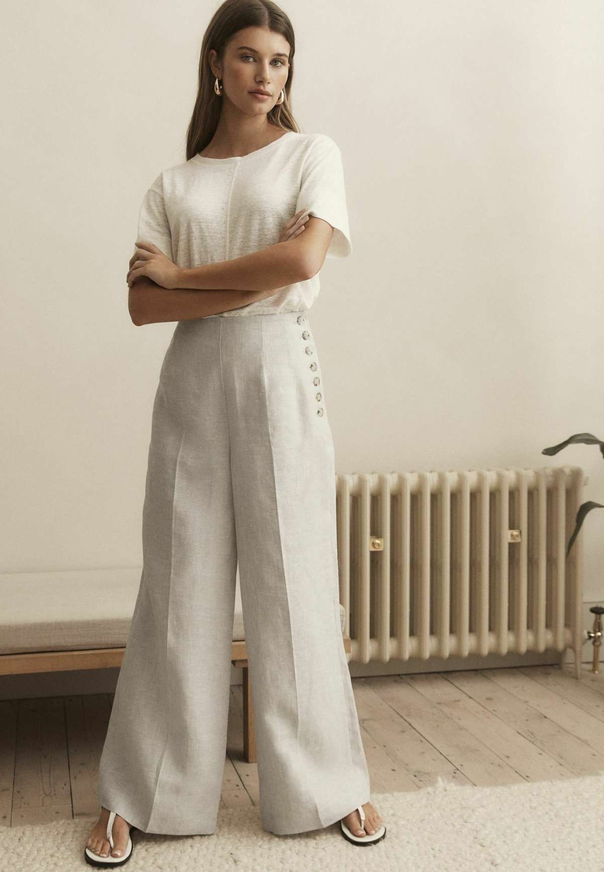 Трикотажные брюки PREMIUM LINEN WIDE LEG . TALL