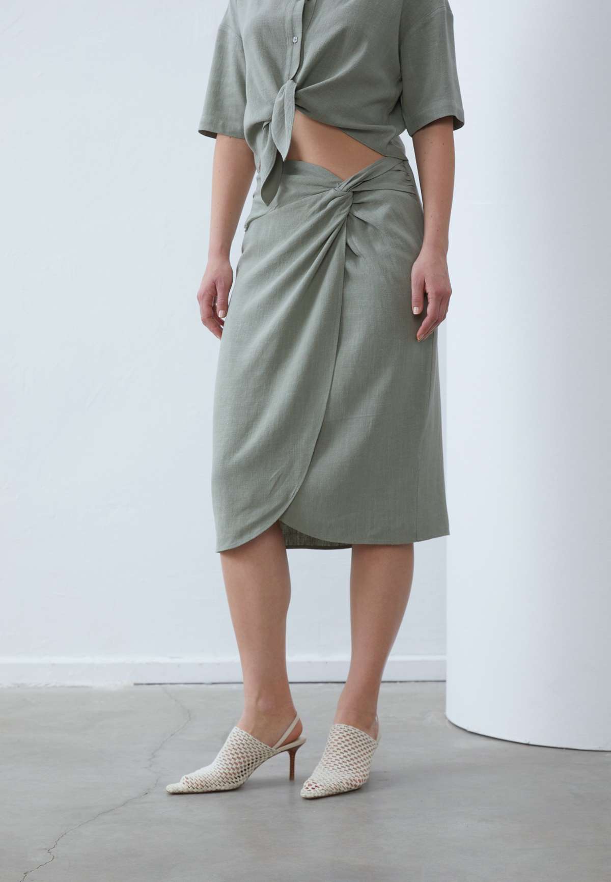 Юбка LINEN BLEND SKIRT