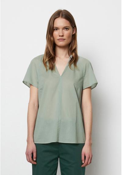 Блузка V-NECK SHORT SLEEVED FEMININE DETAILS AT BACK SOLID