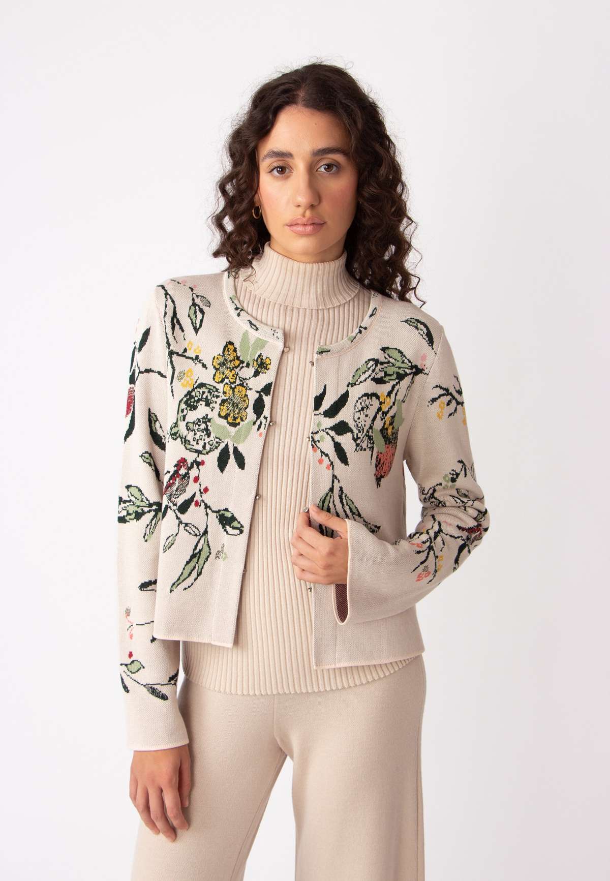 Трикотажный жакет JACQUARD FLORAL