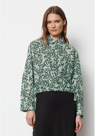 Блузка BOXY SHAPE LONG SLEEVE DRAWSTRING DETAIL AT HEM CHEST POCKET PRINT