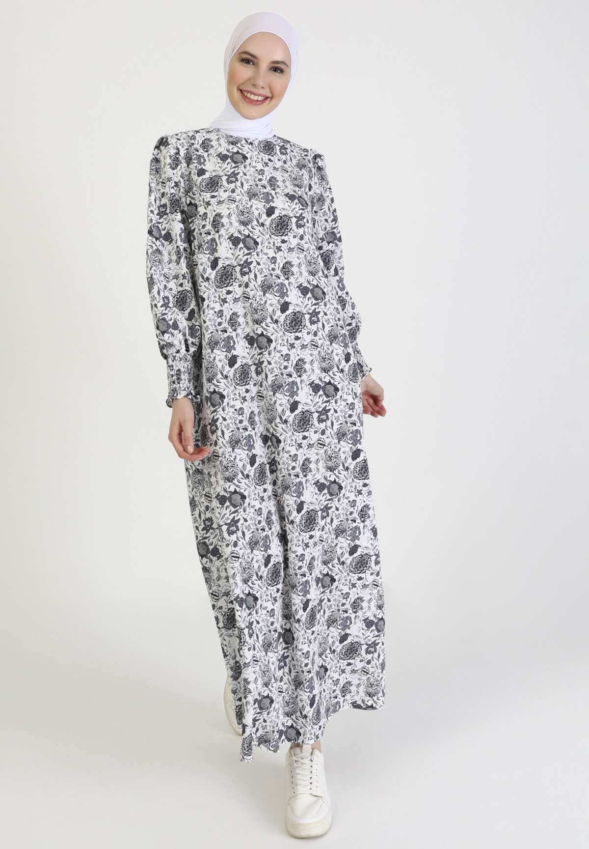 Платье FLORAL -CREW NECK MODEST REFKA.