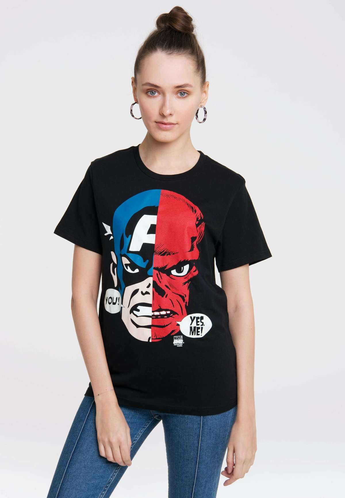 MARVEL COMICS - CAPTAIN AMERICA AND RED SKULL FACES - T-Shirt print MARVEL COMICS