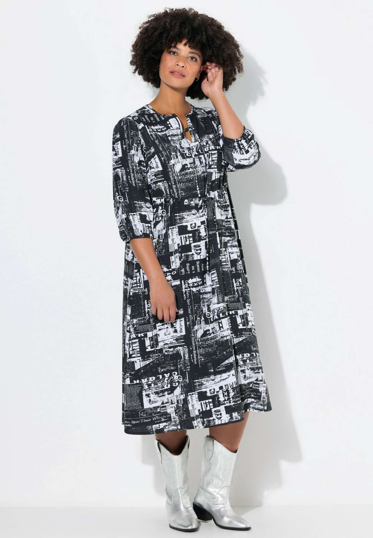 Платье-блузка GRAPHIC PRINT, LOOSE HALF SLEEVES