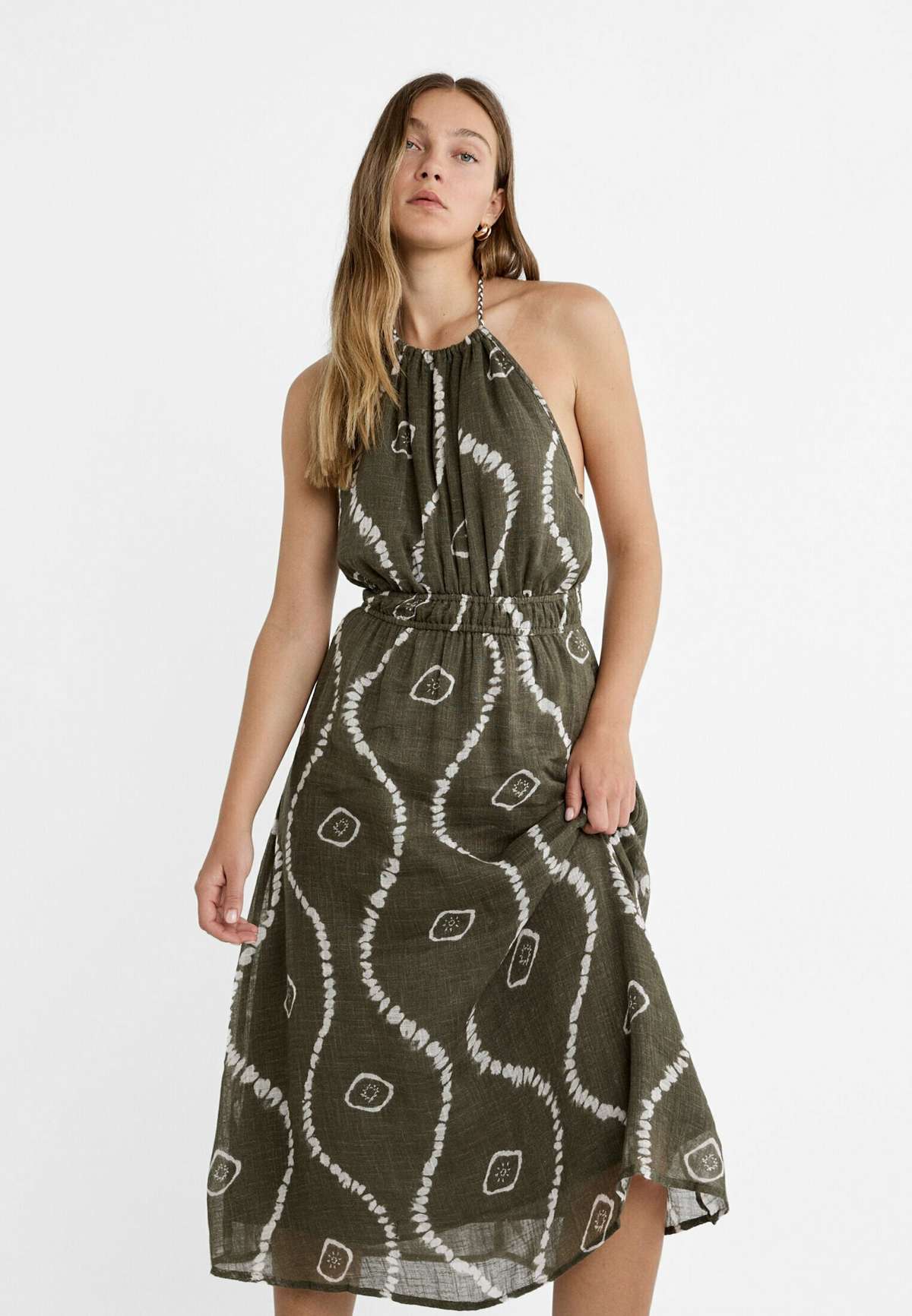 Платье FLOWING PRINTED HALTER MIDI