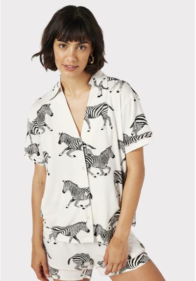 Ночное белье ZEBRA PRINT V-NECK BUTTON UP