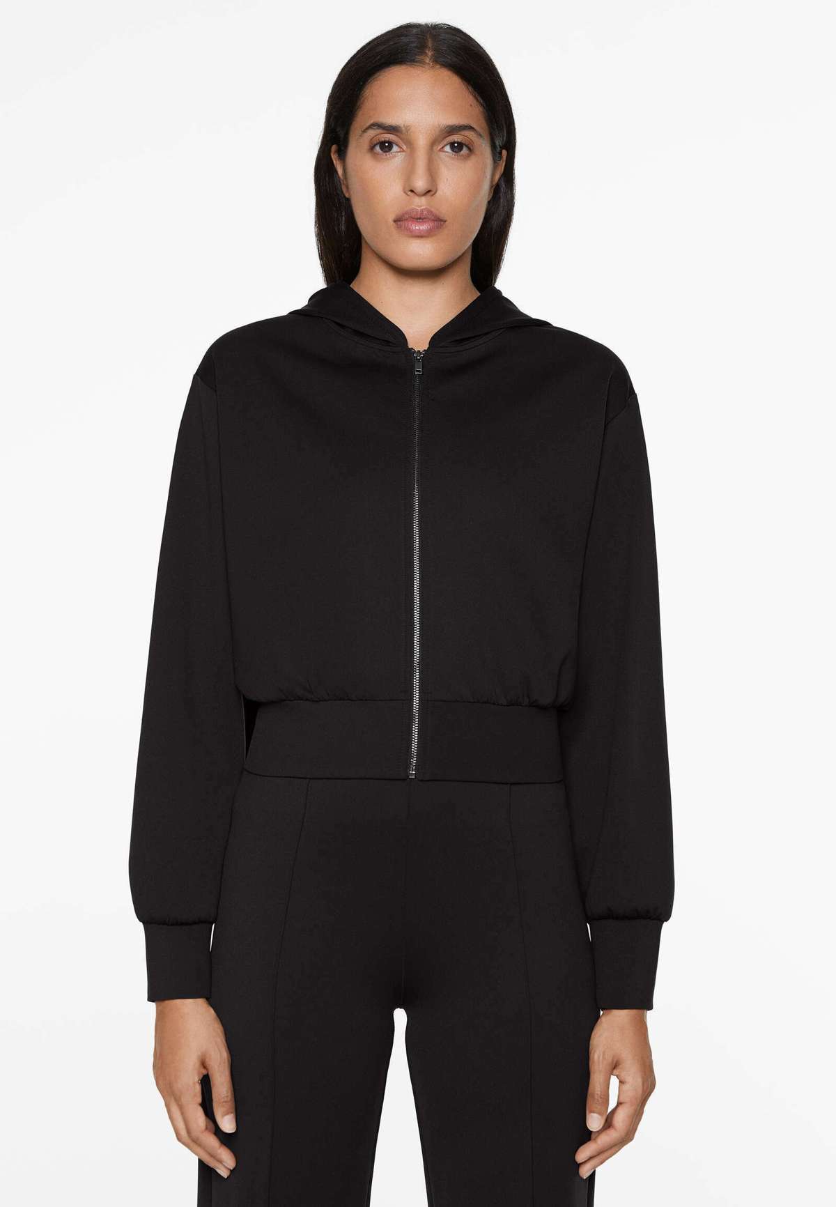 Спортивная куртка NEOPRENE-EFFECT HOODED CROP