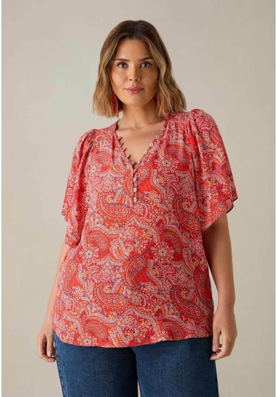 Блузка PAISLEY PRINT SHIRRED SHOULDER