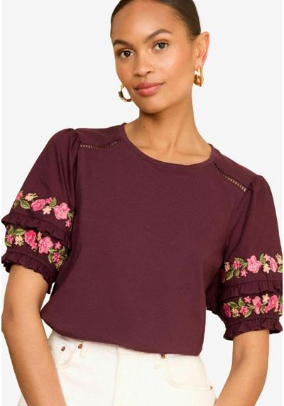 Футболка EMBROIDERED SHORT PUFF SLEEVE REGULAR FIT