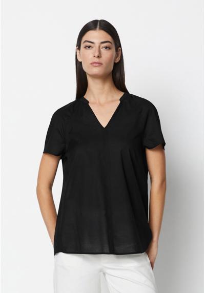 Блузка V-NECK SHORT SLEEVED FEMININE DETAILS AT BACK SOLID